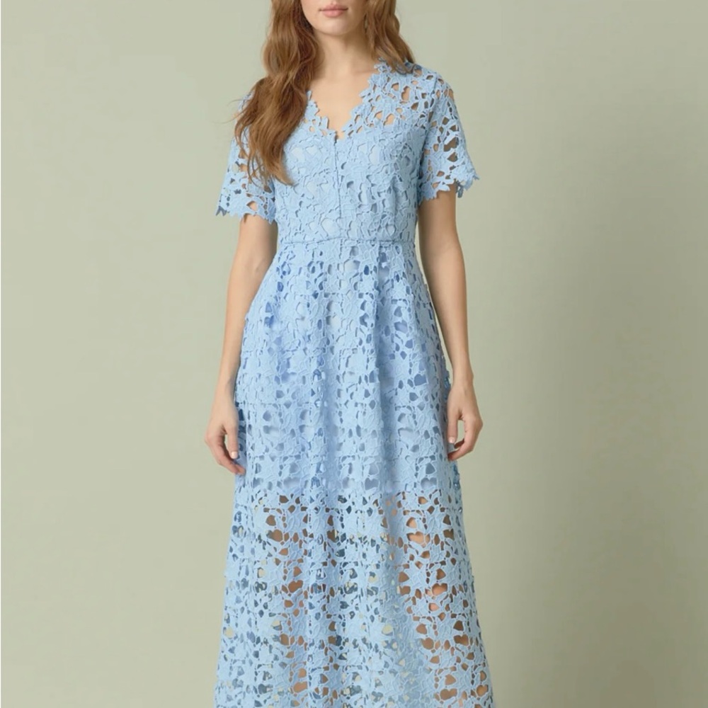 Endless Rose All Over Blue Lace Dress